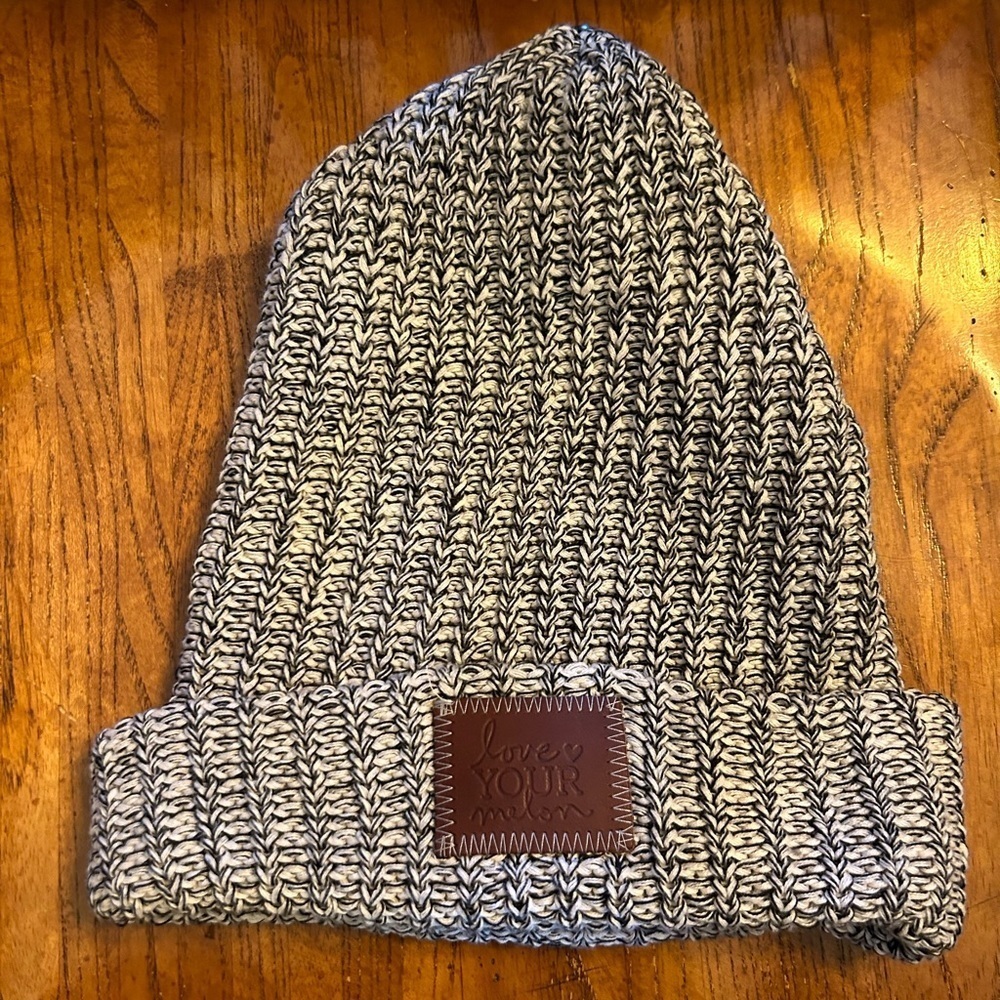 Love Your Melon Black & White Cuffed Style Beanie Hat